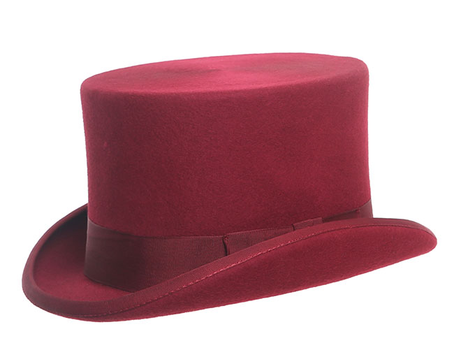 Maroon Wool Top Hat - Denton Hats