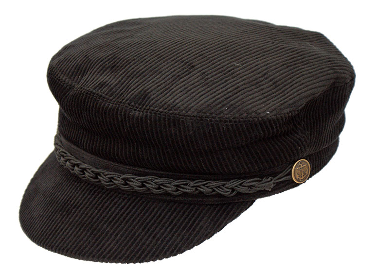 Black Cord Barge Cap - Denton Hats